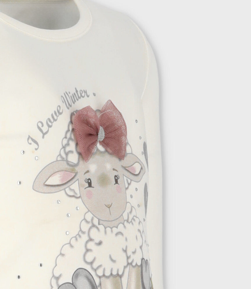 Polera bebé niña con oveja 3 meses / Blanco