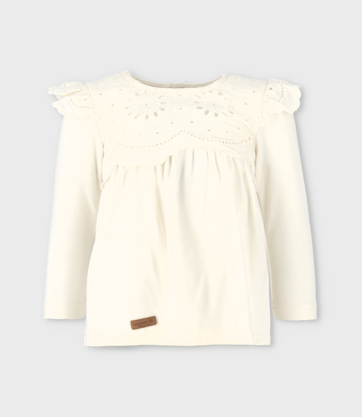 Polera bebé niña con broderie 3 meses / Blanco