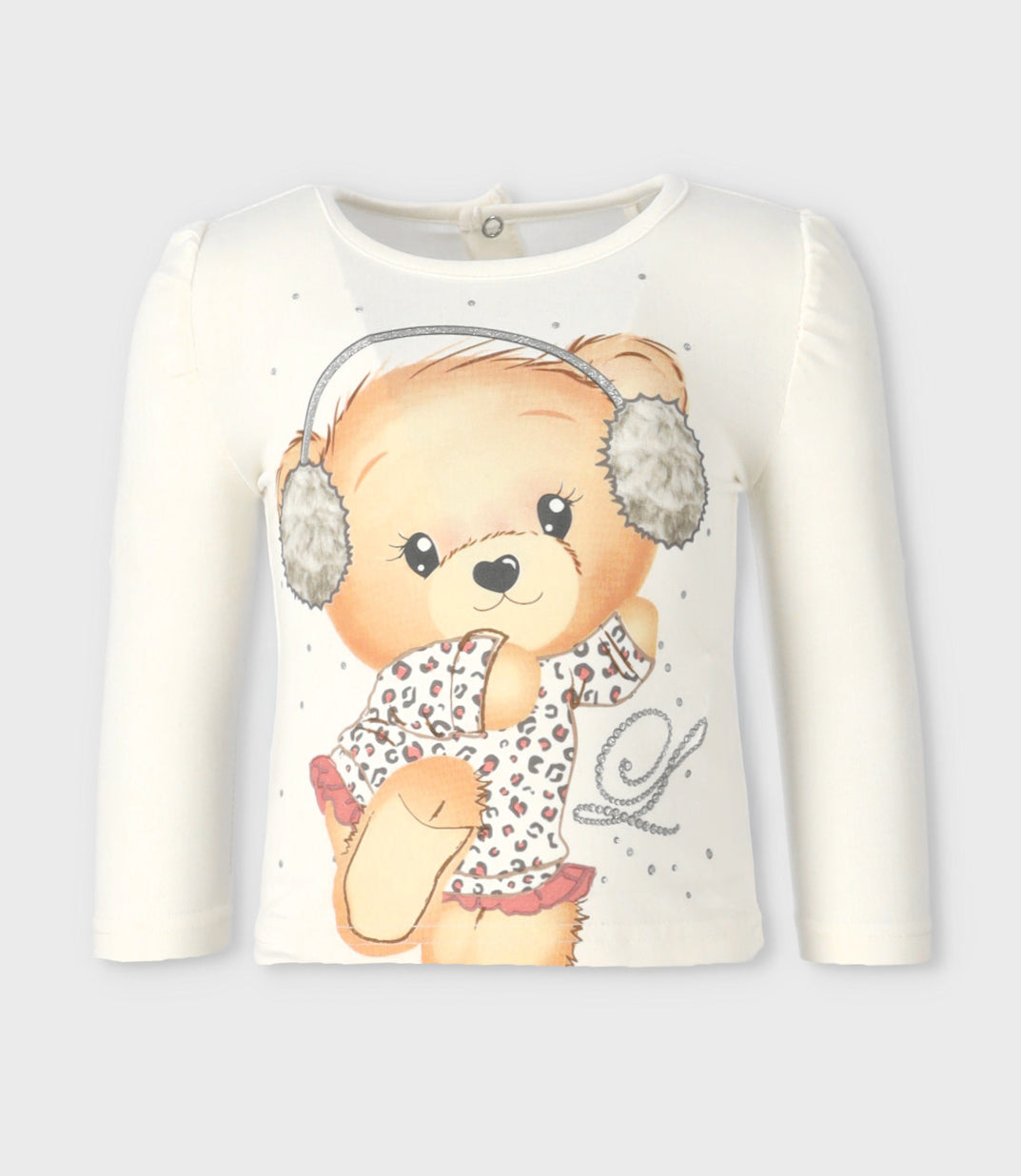 Polera bebé niña con osito 3 meses / Blanco