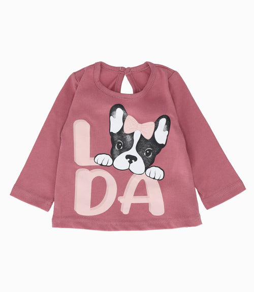 Polera bebé niña con perrito 3 meses / Coral