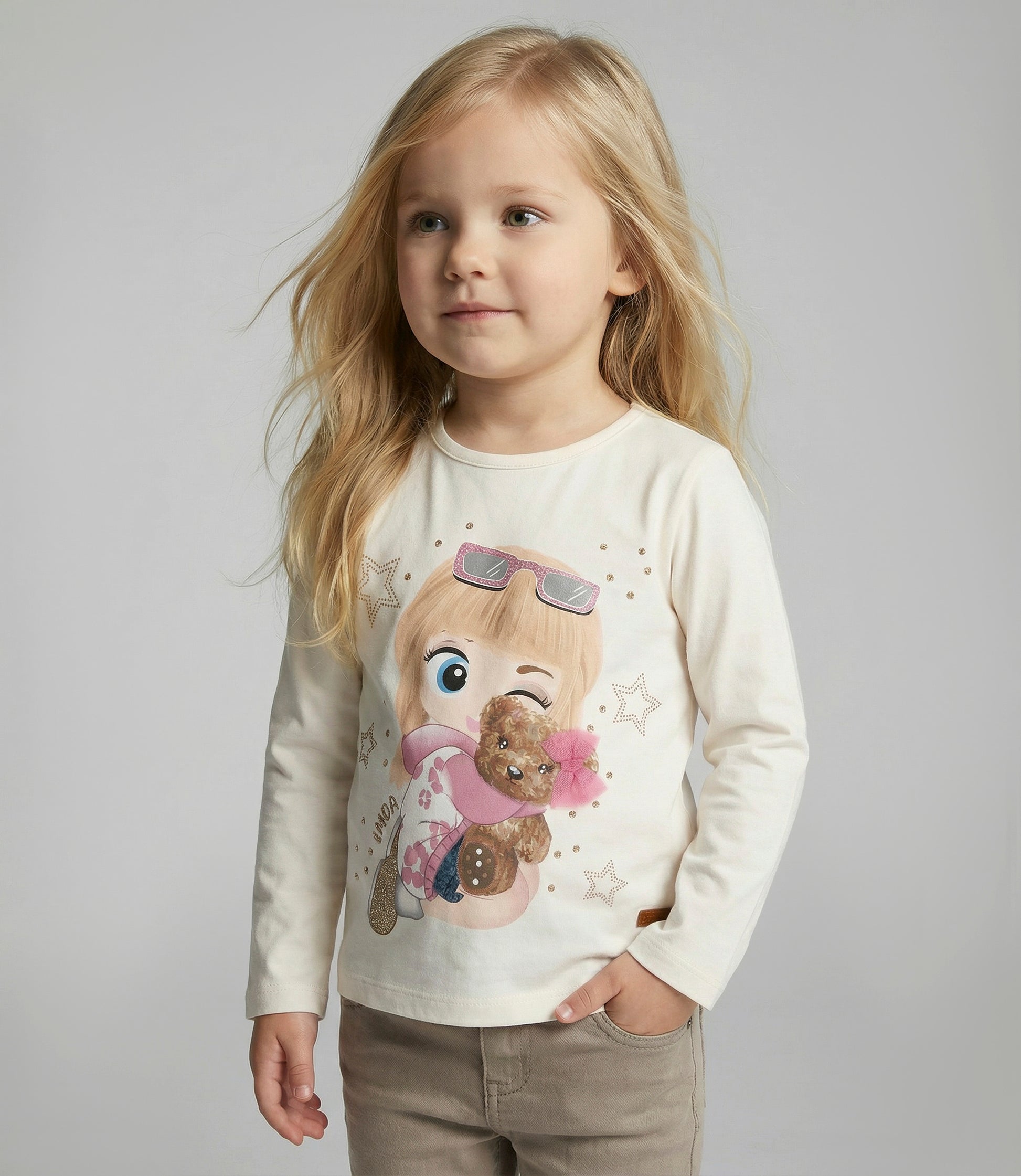 Polera bebé con estampado 3 meses / Crudo
