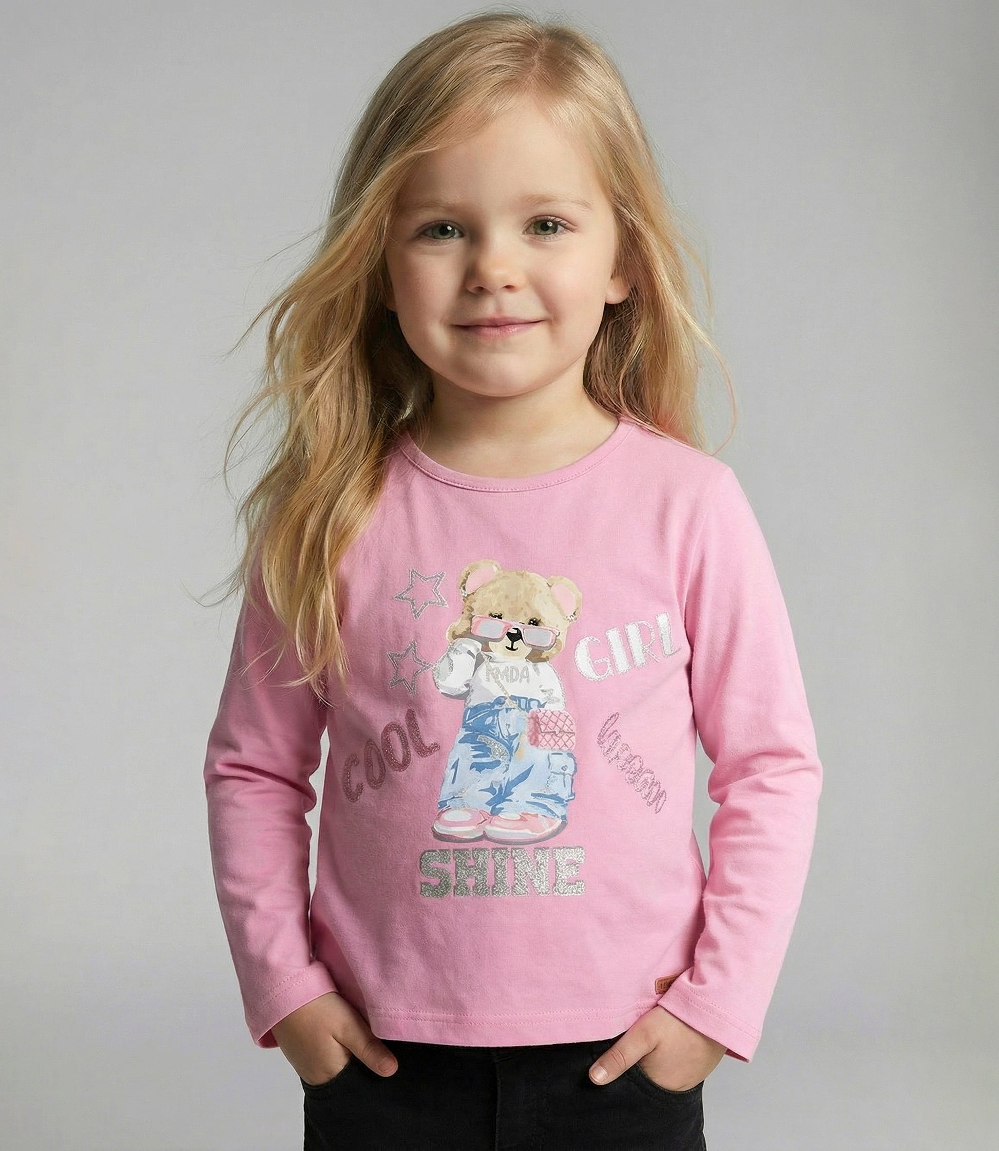 Polera bebé con oso 3 meses / Palo Rosa