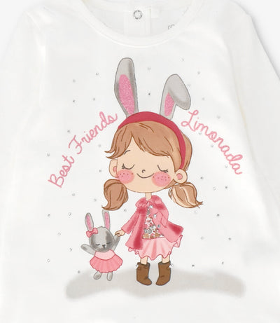 Polera bebé con conejo 3 meses / Crudo