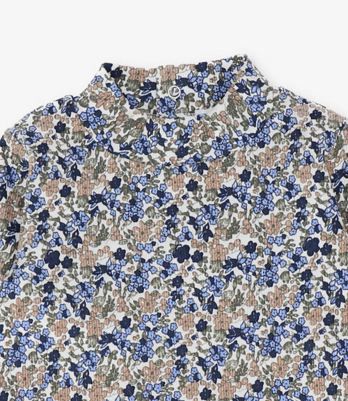 Polera bebé beatle floreado 3 meses / Azul Marino