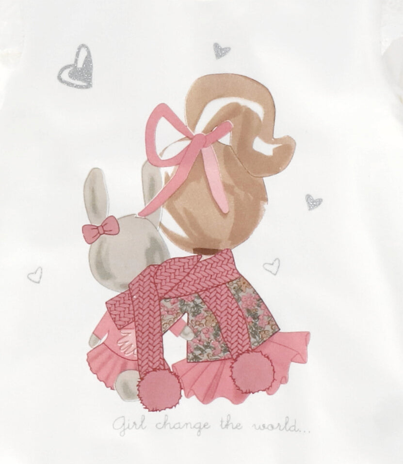 Polera bebé con conejo 3 meses / Crudo