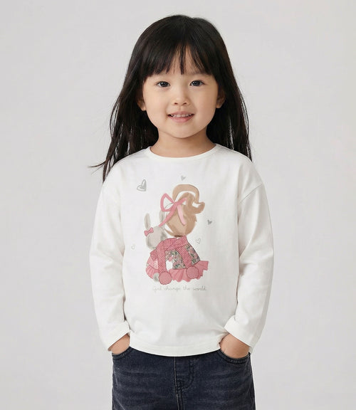 Polera bebé con conejo 3 meses / Crudo