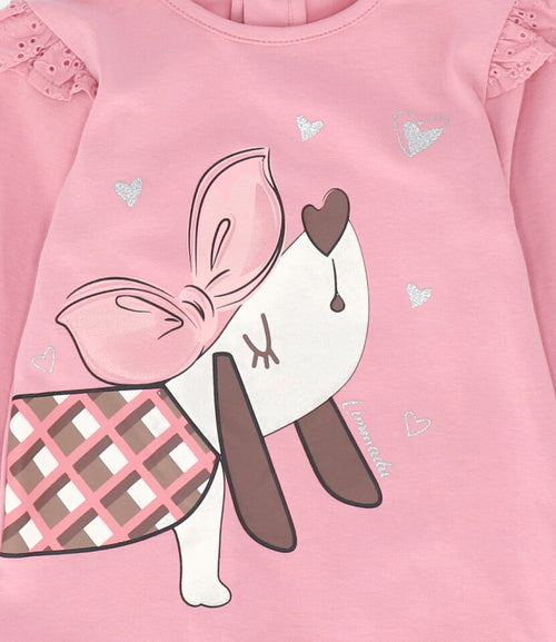 Polera bebé con perro 3 meses / Coral