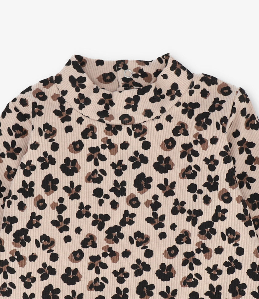 Polera bebé animal print 3 meses / Beige
