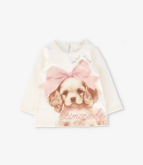 Polera bebé con perro 3 meses / Palo Rosa