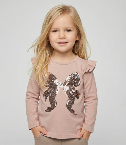 Polera bebé con lazo y vuelos 3 meses / Beige