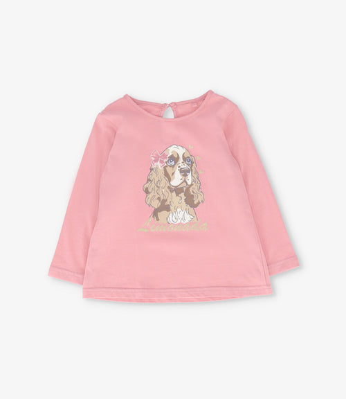 Polera bebé con perro 3 meses / Palo Rosa