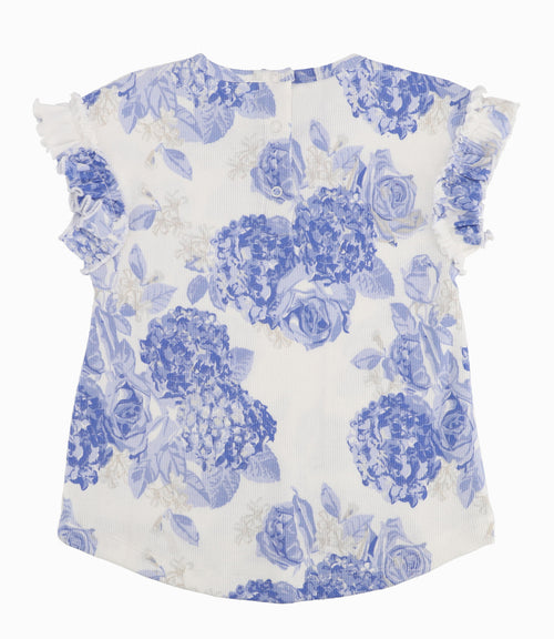 Polera Bebé Floreada 3 meses / Celeste