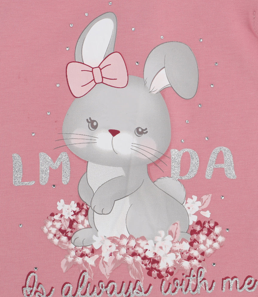 Polera Bebé Con Conejo 3 meses / Palo Rosa