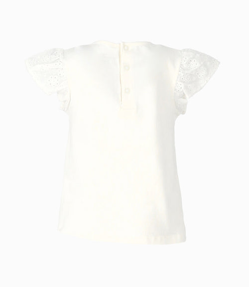 Polera bebé con vuelos 3 meses / Blanco