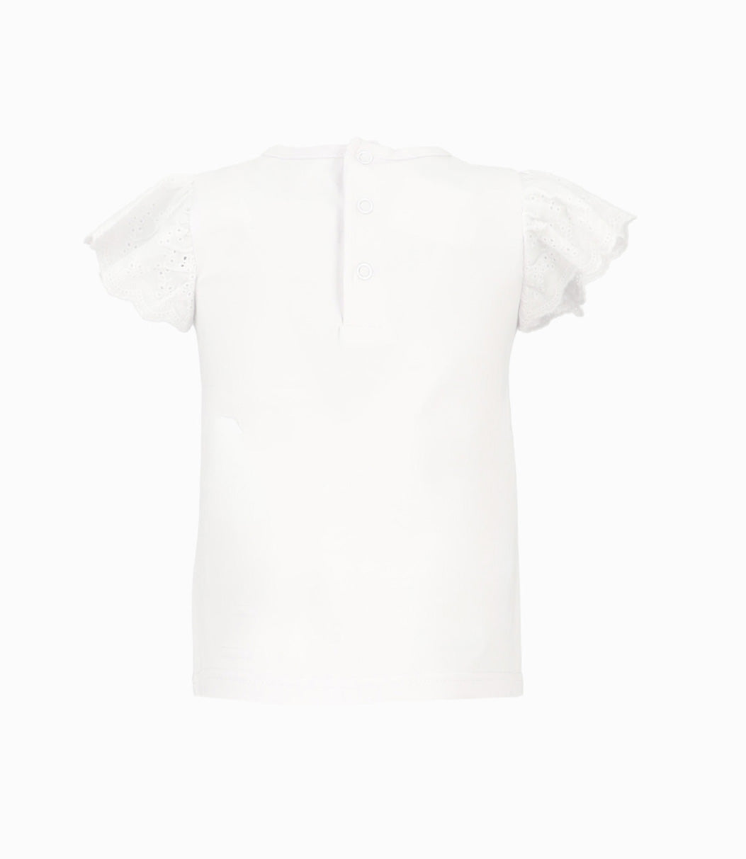Polera bebé con vuelos 3 meses / Blanco