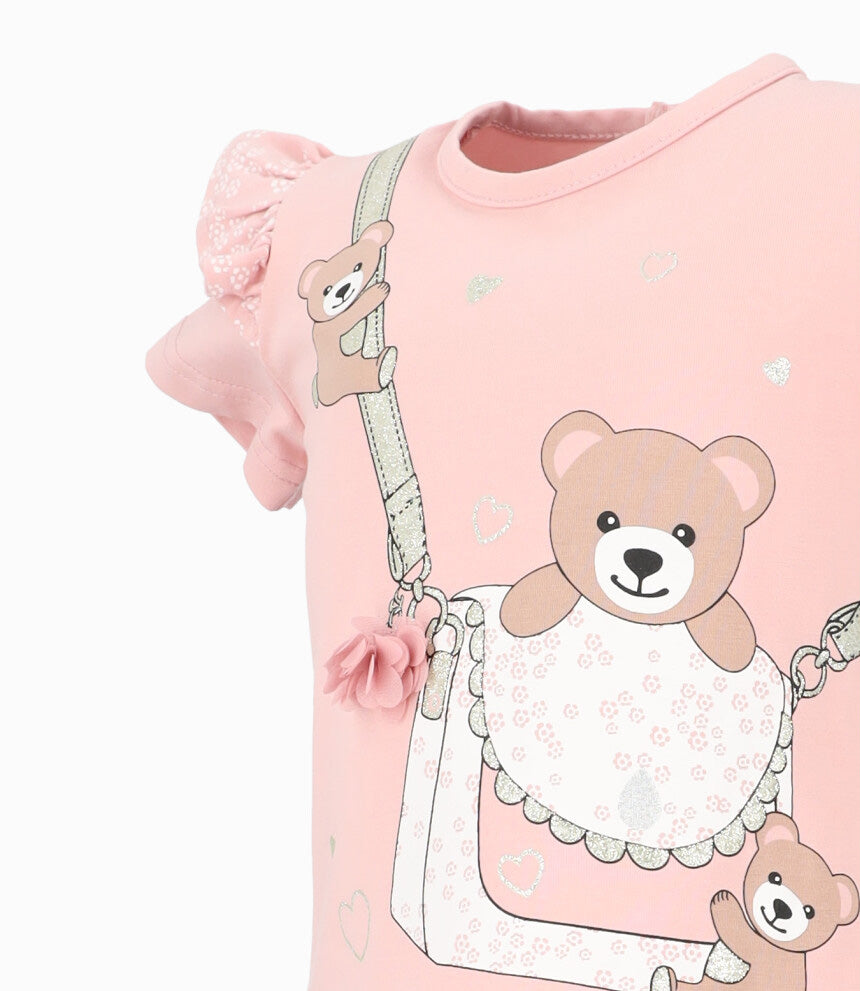 Polera recién nacida  con vuelos 3 meses / Rosado