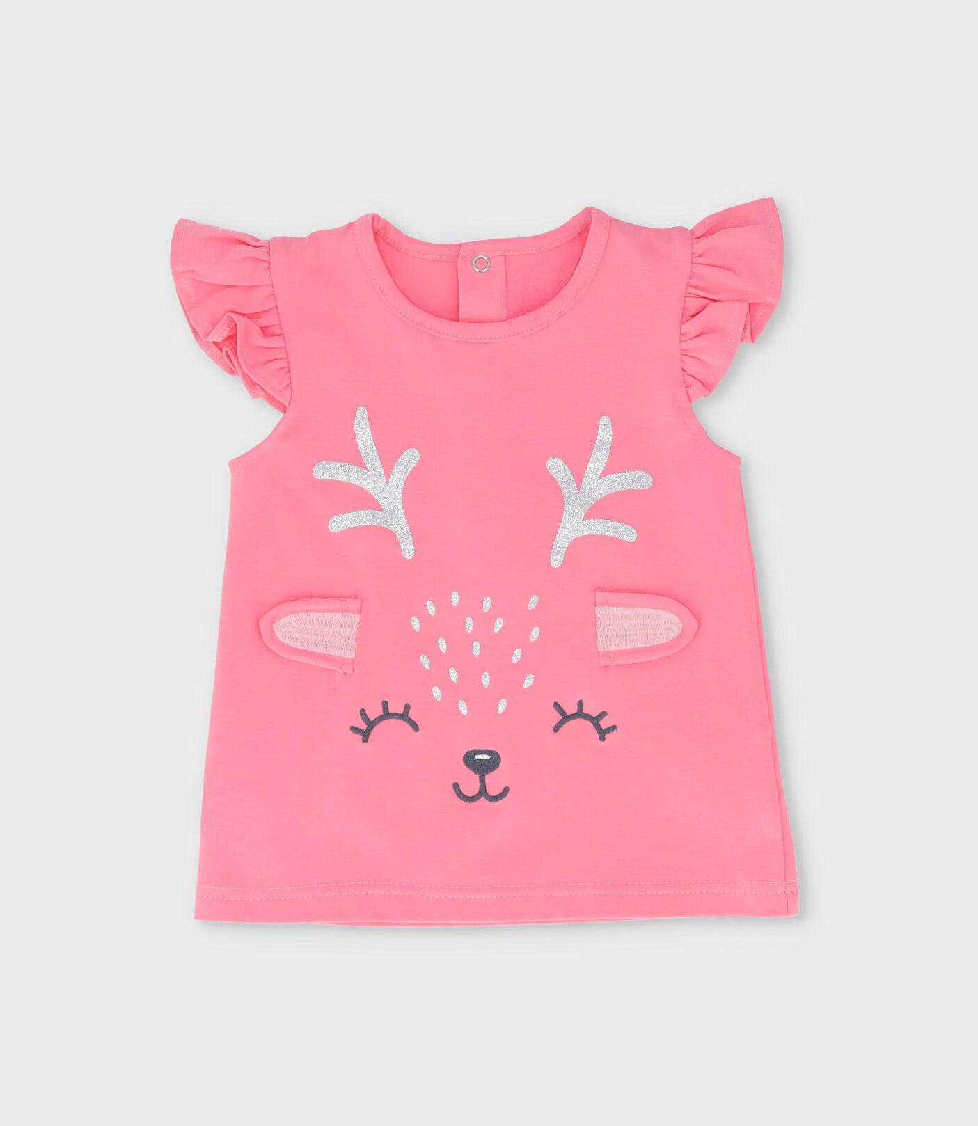 Polera bebé con ciervo 3 meses / Coral