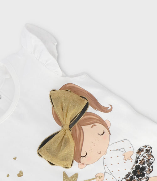 Polera bebé con lazo 3 meses / Blanco