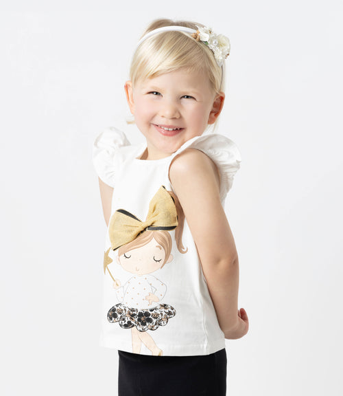 Polera bebé con lazo 3 meses / Blanco