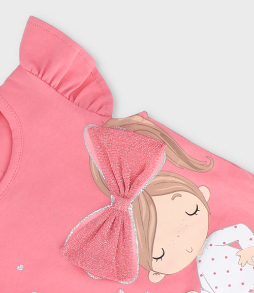 Polera bebé con lazo 3 meses / Coral