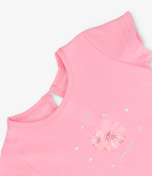 Polera bebé con flor 3 meses / Celeste