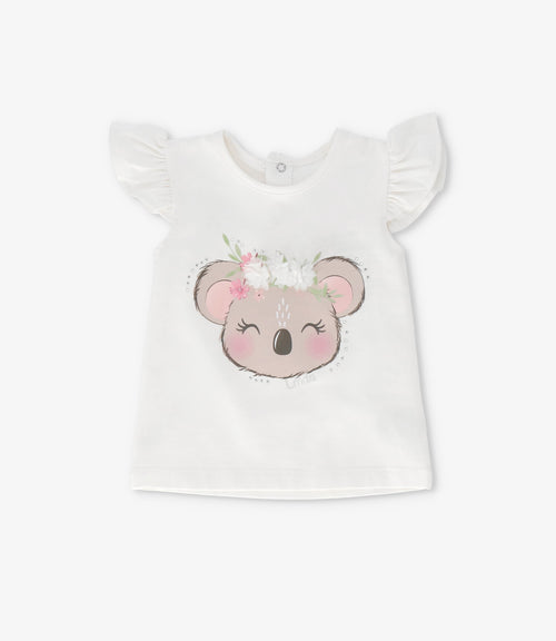 Polera bebé con koala 3 meses / Crudo