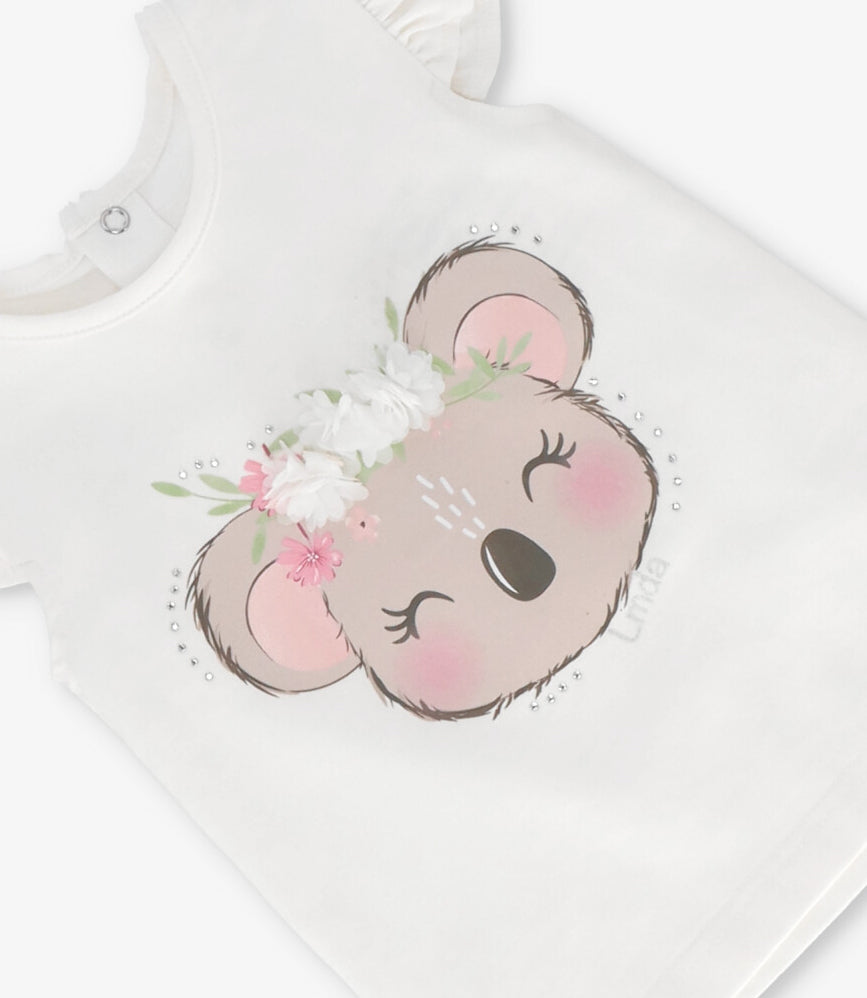 Polera bebé con koala 3 meses / Crudo