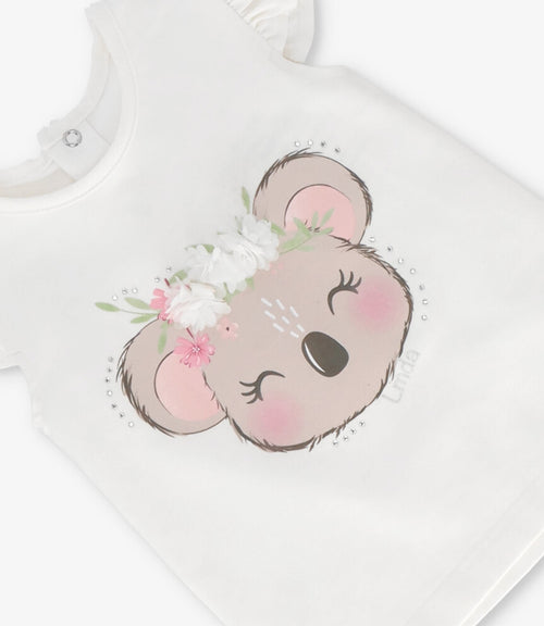 Polera bebé con koala 3 meses / Crudo