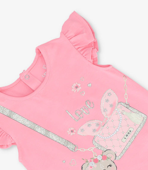 Polera bebé con diseño de cartera y koala 3 meses / Rosado