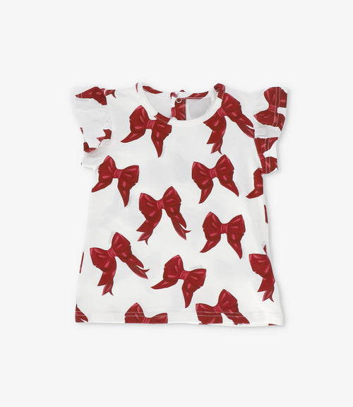 Polera bebé con lazos y vuelos 3 meses / Rojo