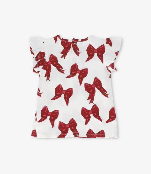 Polera bebé con lazos y vuelos 3 meses / Rojo