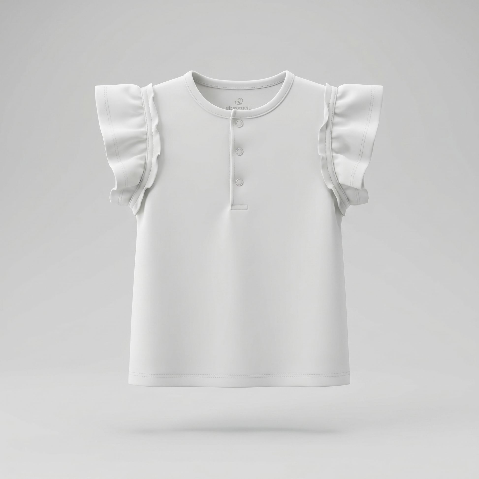Polera bebé con vuelos y cherry 3 meses / Crudo