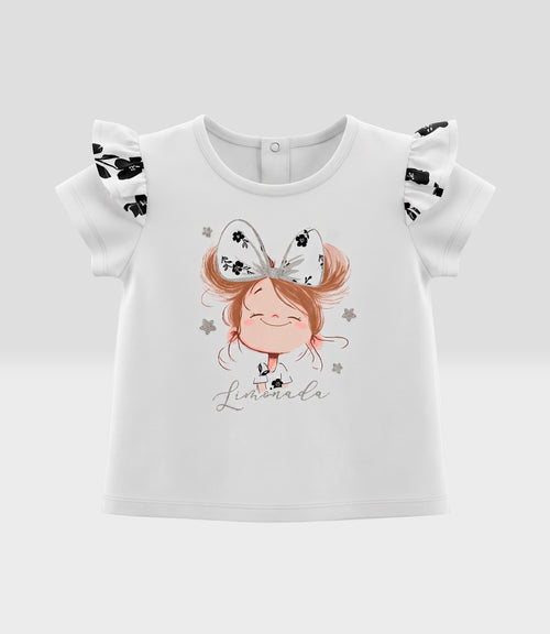 Polera bebé con vuelos 3 meses / Crudo