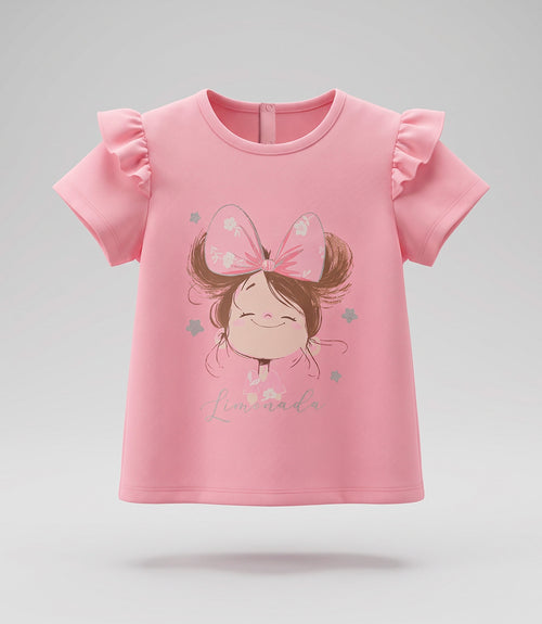 Polera bebé con vuelos 3 meses / Coral