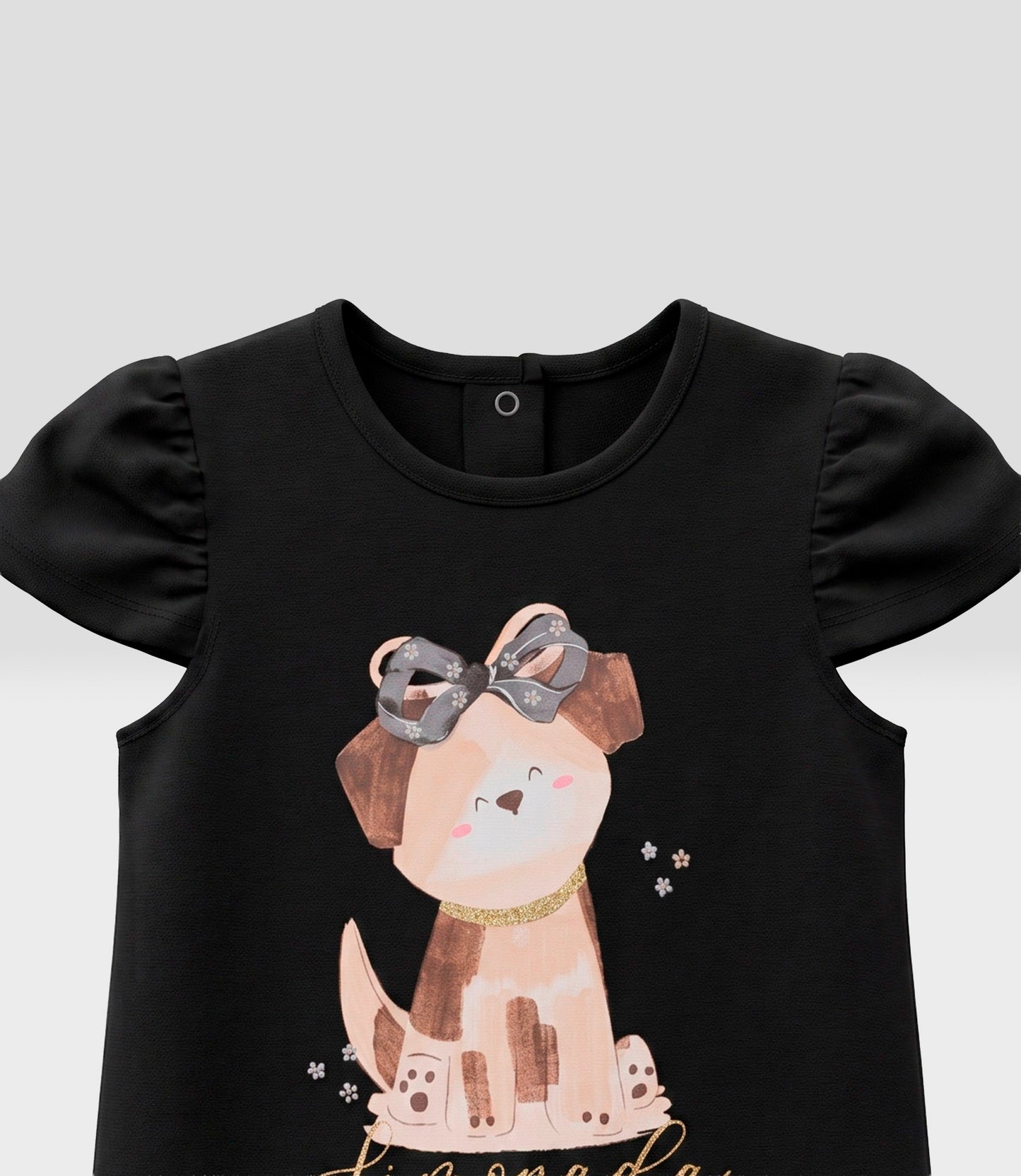 Polera bebé con perrito 3 meses / Negro