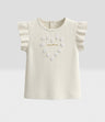 Polera bebé acanalada con flores