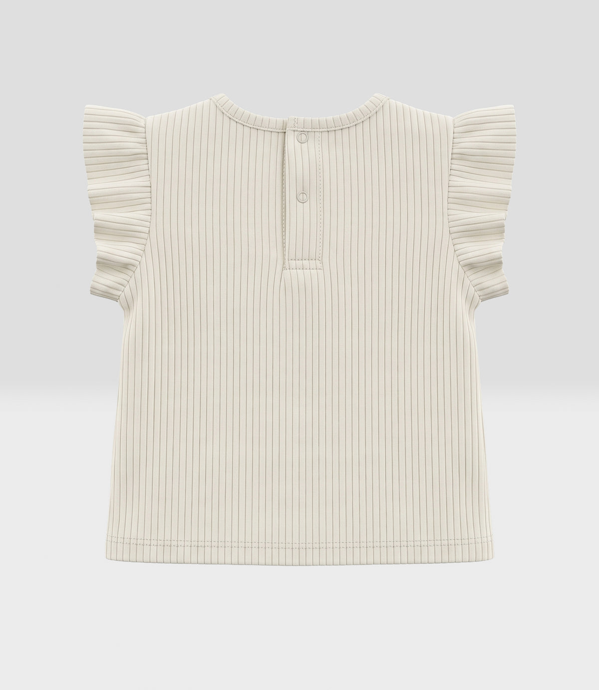 Polera bebé acanalada con flores 3 meses / Crudo