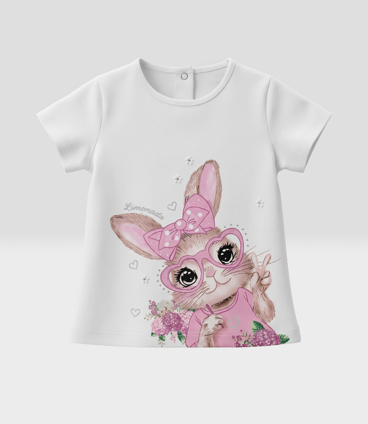Polera bebé con conejo 3 meses / Crudo