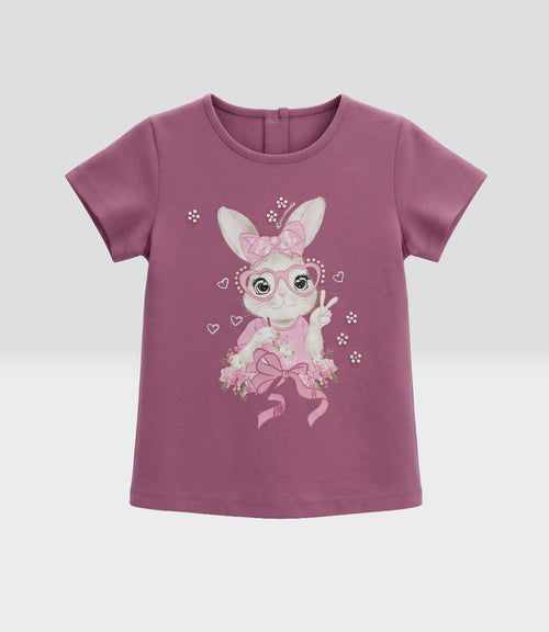 Polera bebé con conejo 3 meses / Burdeo