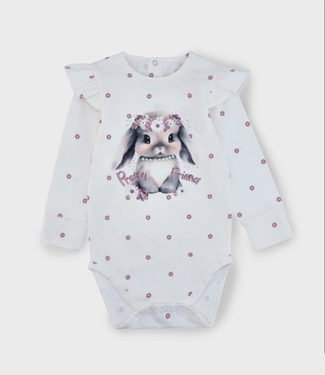 Body vuelos blanco de bebé niña