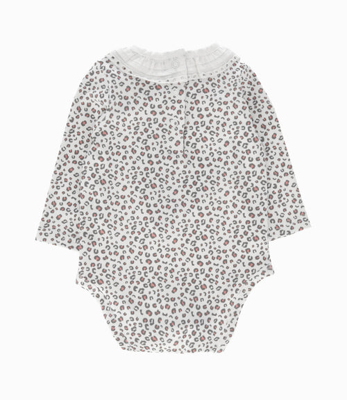 Body bebé niña animal print 3 meses / Blanco