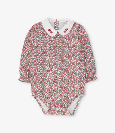 Body bebé floreado 3 meses / Coral