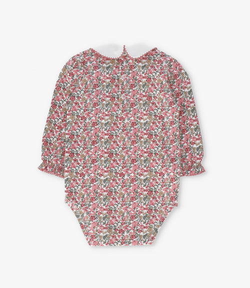 Body bebé floreado 3 meses / Coral