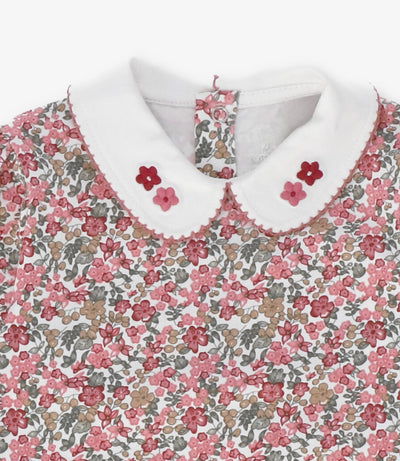 Body bebé floreado 3 meses / Coral