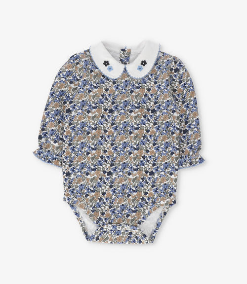 Body bebé floreado 3 meses / Azul Marino