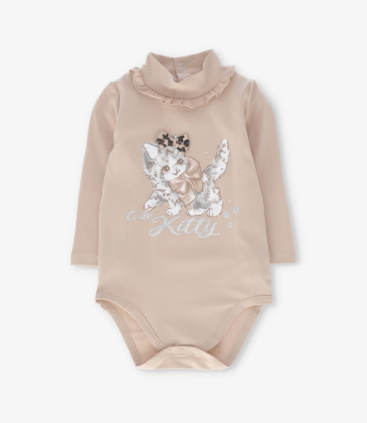 Body bebé con gatito 3 meses / Beige