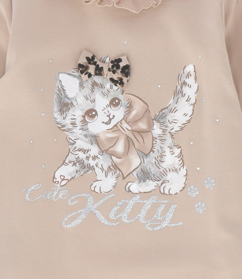 Body bebé con gatito 3 meses / Beige