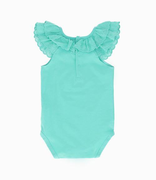 Body Bebé Con Vuelos 3 meses / Menta