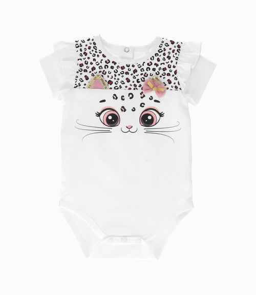 Body bebé animal print 3 meses / Blanco