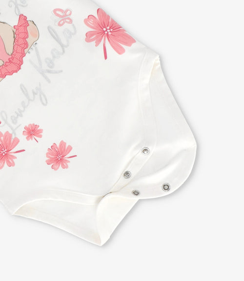 Body bebé con koala y flores 3 meses / Rosado